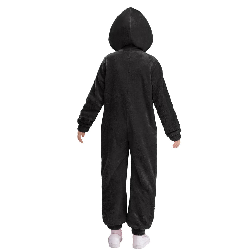 Unisex Kids Fleece Hooded Jumpsuit for Boys Girls Zip-up One Piece Pjs Sleepwear