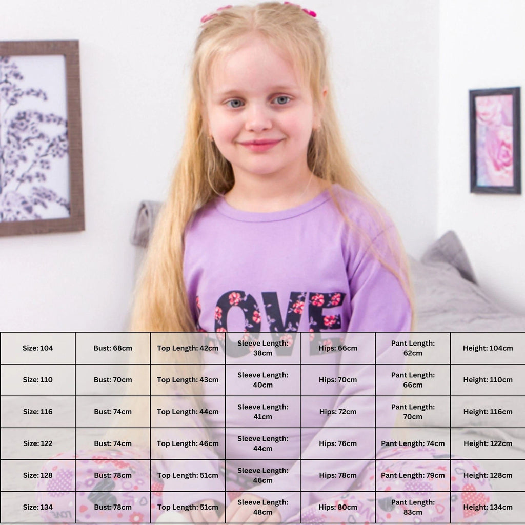 Lightweight Girls’ Pajama Set – Printed Top & Elastic Waist Pants, Any season...