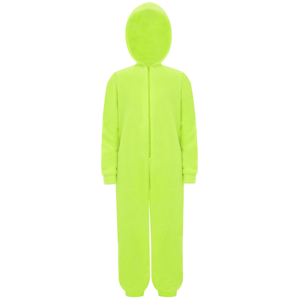 Unisex Kids Fleece Hooded Jumpsuit for Boys Girls Zip-up One Piece Pjs Sleepwear