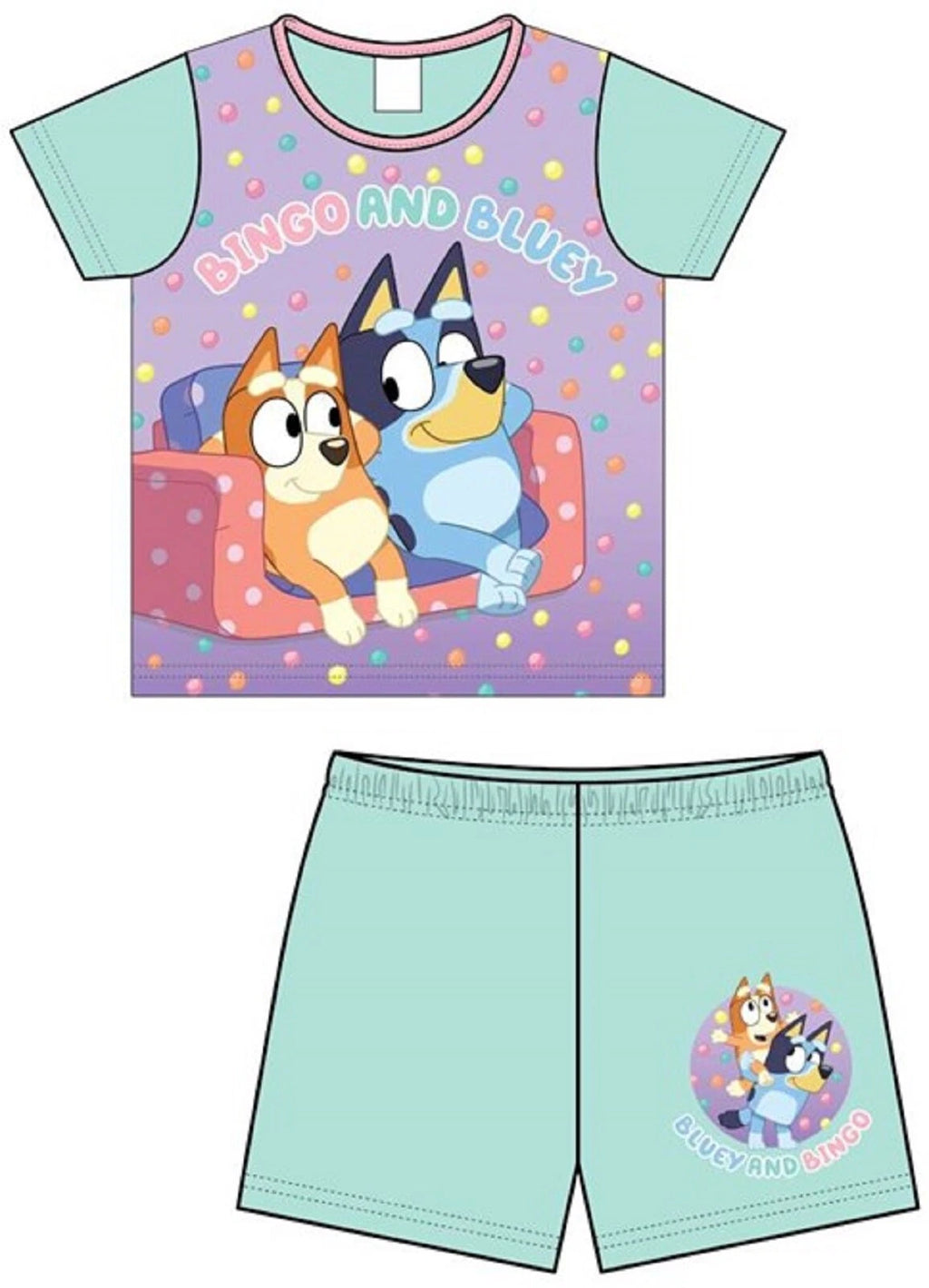BLUEY Girl's Short Pyjamas / Shorty/Summer PJs Sizes 18 Months-5 Years