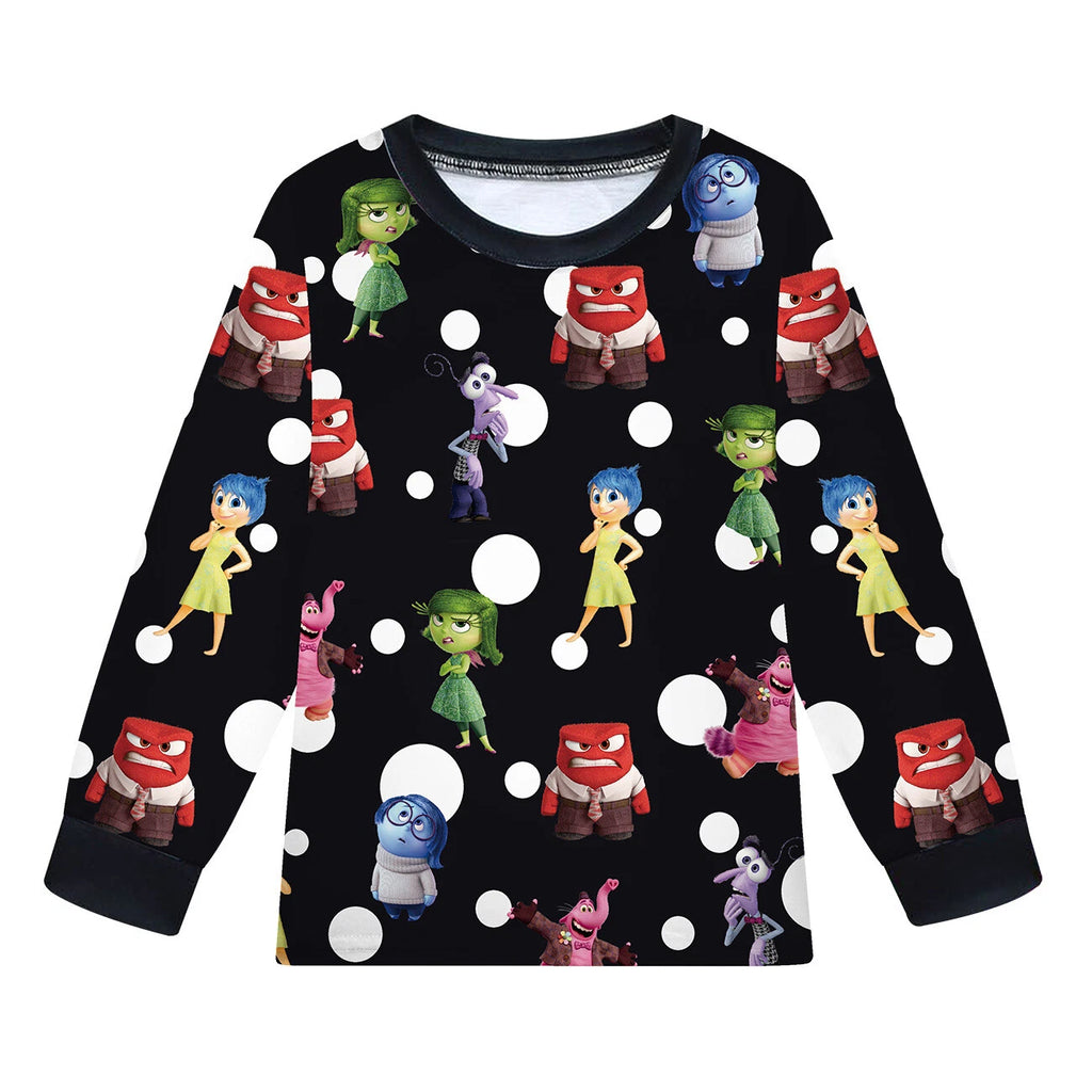 Kids Inside Out 2 Pajamas 2pcs Cartoon Long-sleeved Pyjamas Long Pyjama Pant Set