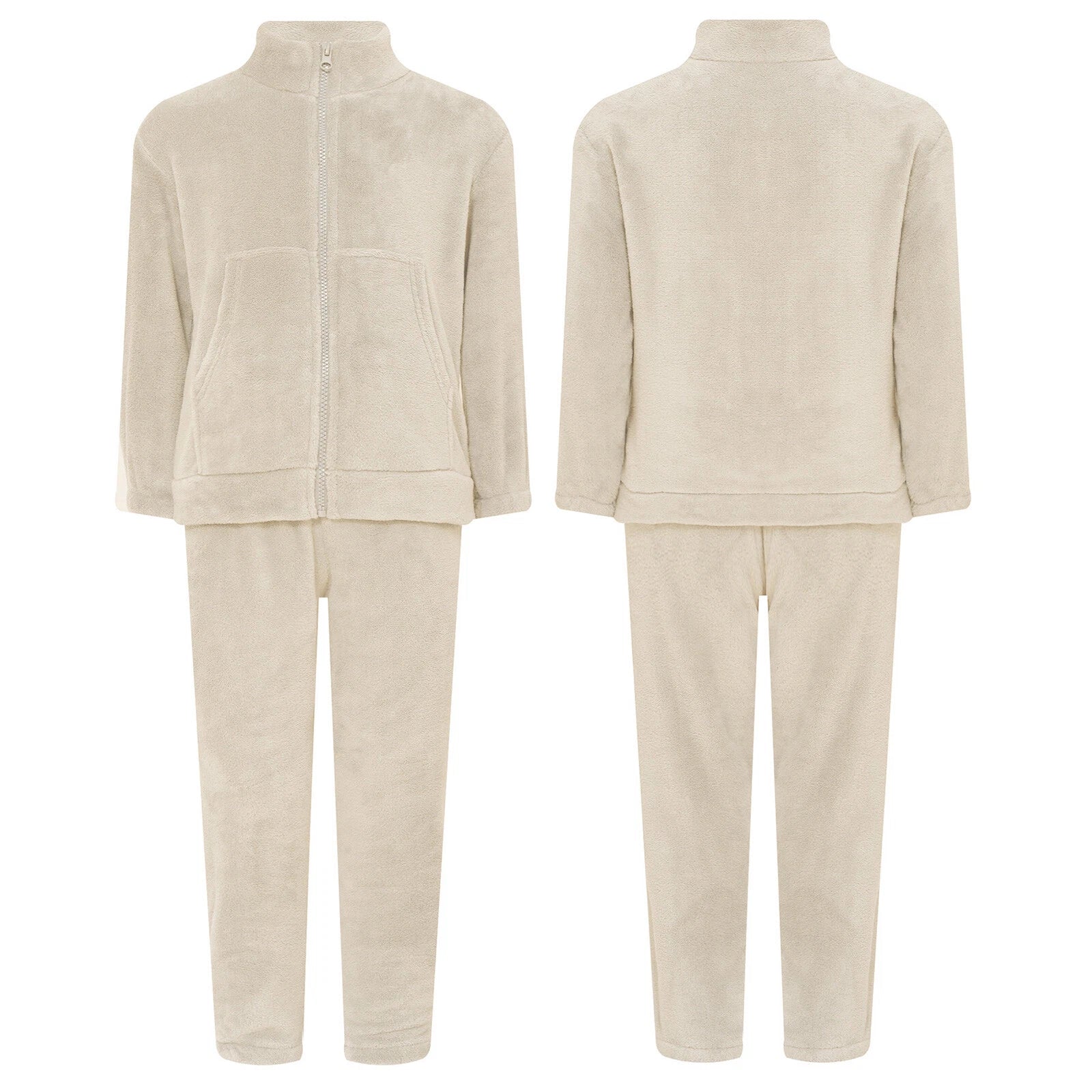 Kids Pajama Set Flannel Nightwear Soft Sleepwear Long Sleeve Homewear Fuzzy