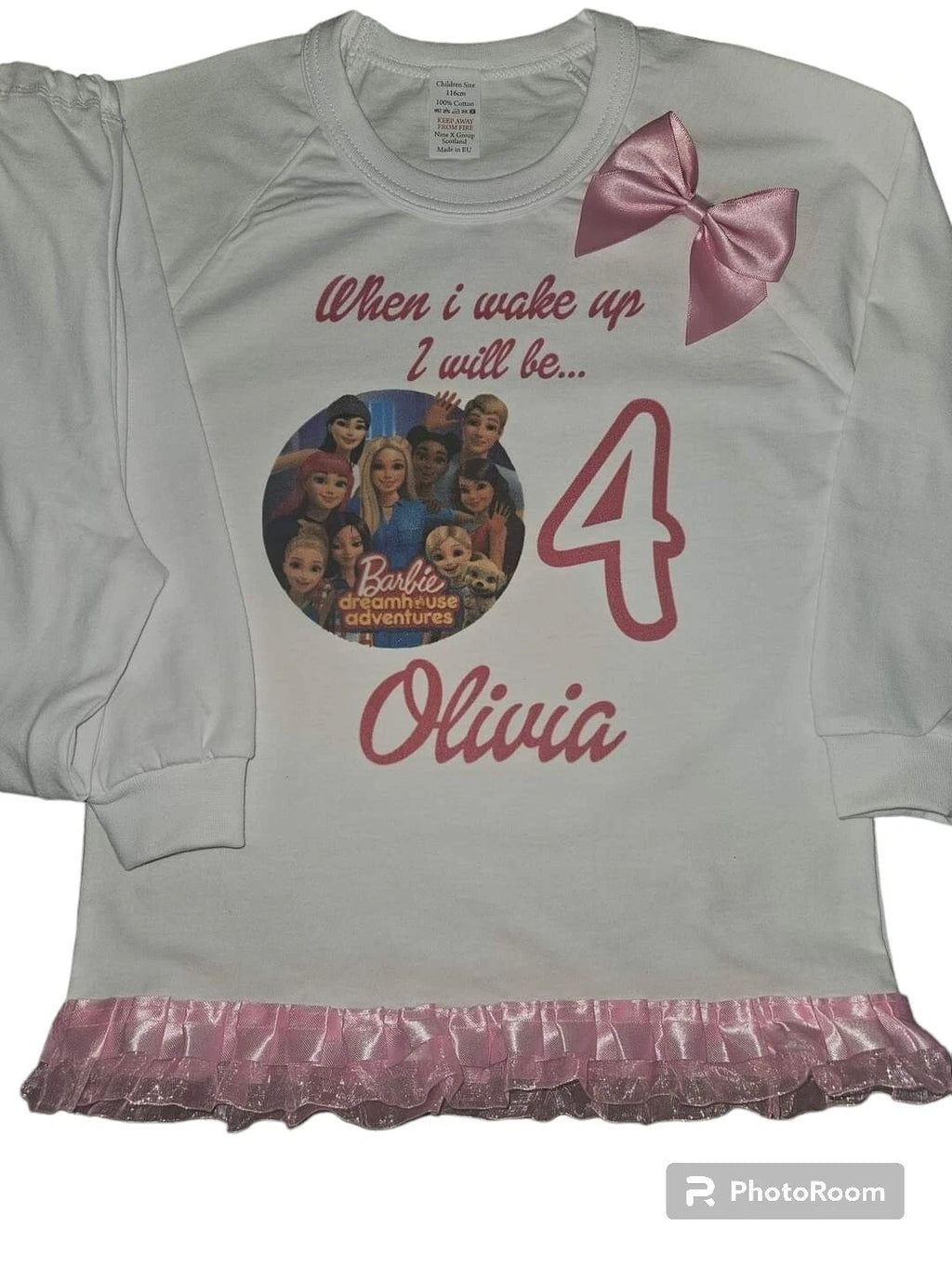 Personalised Birthday Pyjamas Girls When I Wake Up I Will Be  frilly and bows