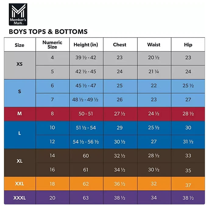 Member's Mark Boys 2-Piece Easy Care Long Sleeve Cozy Pajama Set