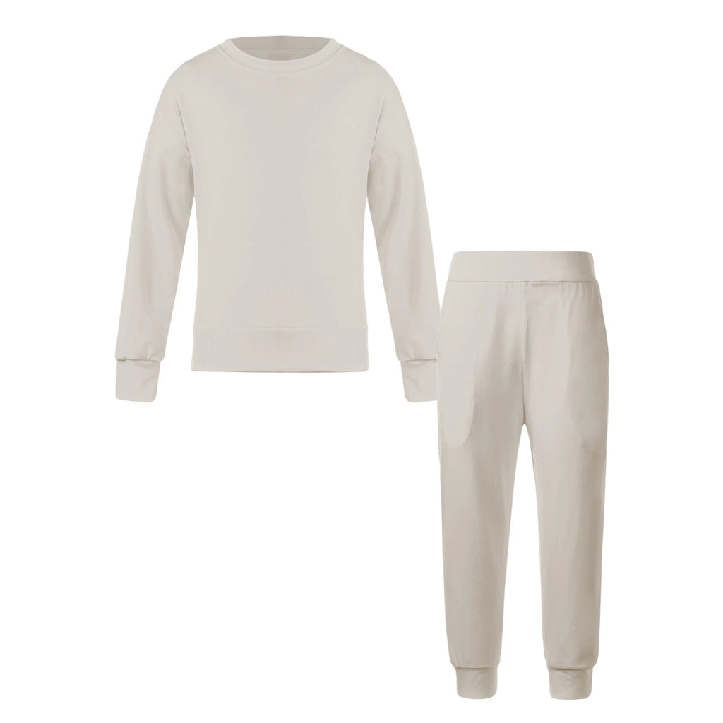 Kids Pajamas Set Flannel Sleepwear Bear Tops Pullover with Plush Pants Trousers