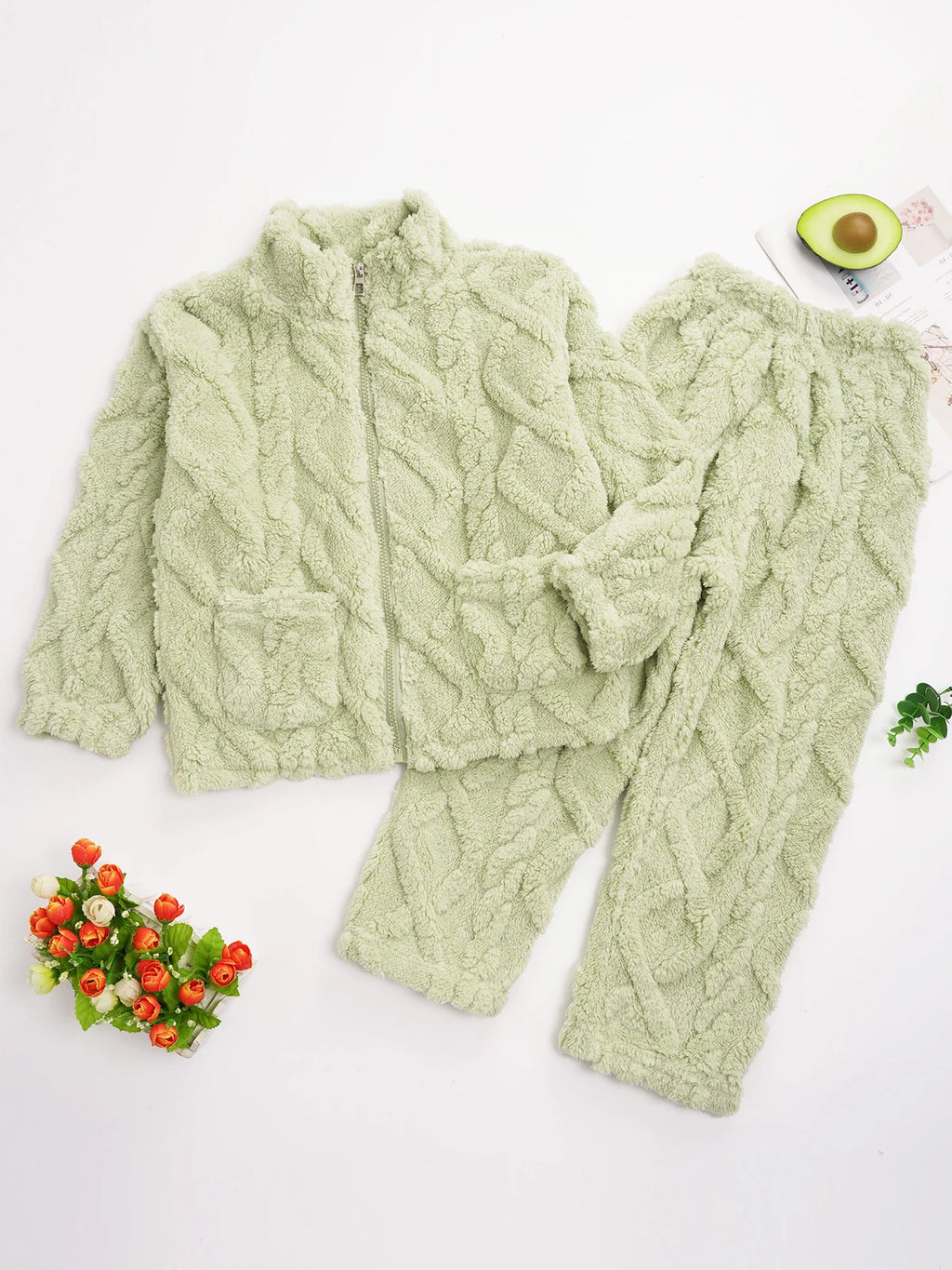 Unisex Kids Outfit Homewear Set Tops With Pants Pajamas Long Sleeve Loungewear