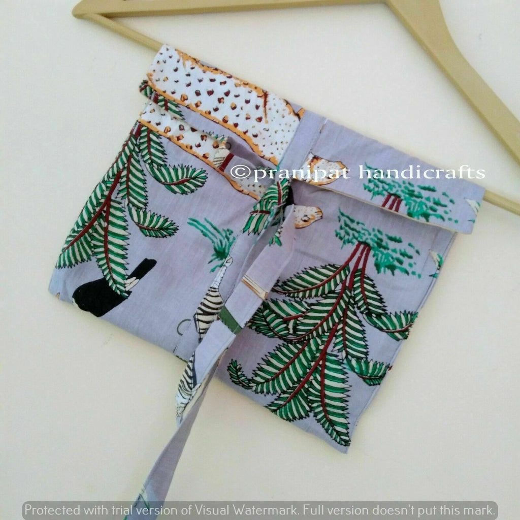 Indian Animal Printed Cotton Grey Hippie Women Gypsy Sleepwear Boho Pajama set