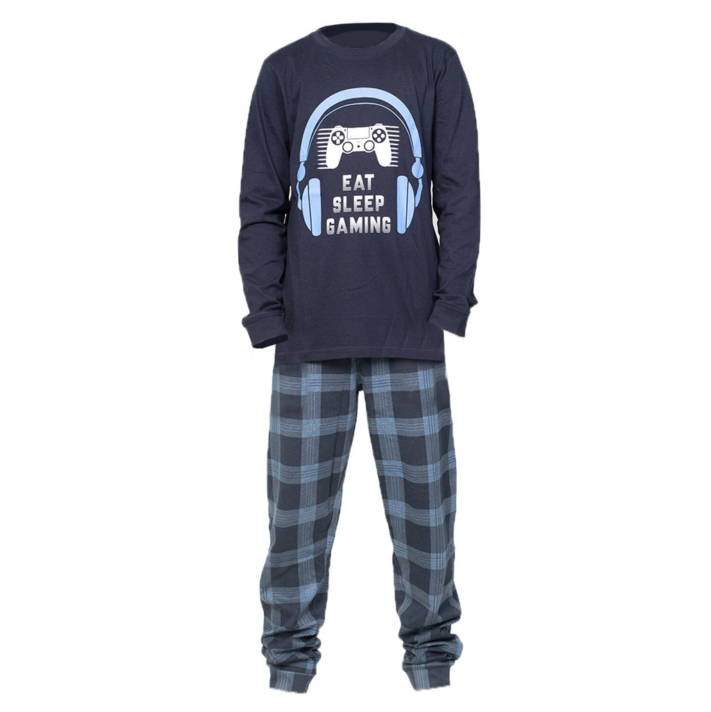 Kids Unisex Boys Girls Long Camo Cotton Gamer Gaming Pyjamas PJ Sets 5-13 Years