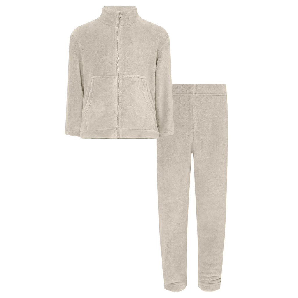 Kids Nightwear Warm Pajama Set Comfy Sleepwear Zipper Homewear 2 Piece Outfits