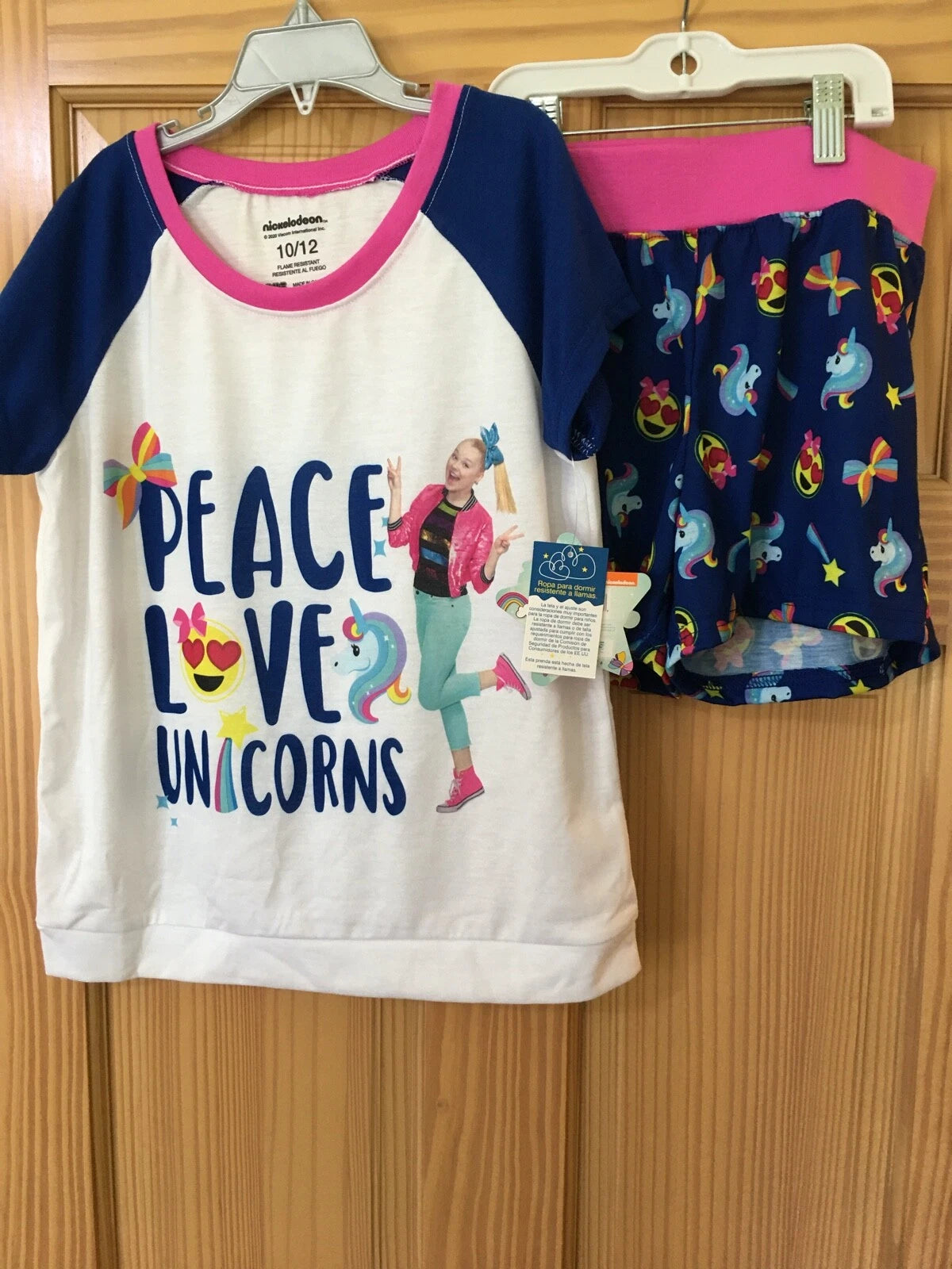 NWT JoJo Siwa Pajama Set Top and Shorts 10/12