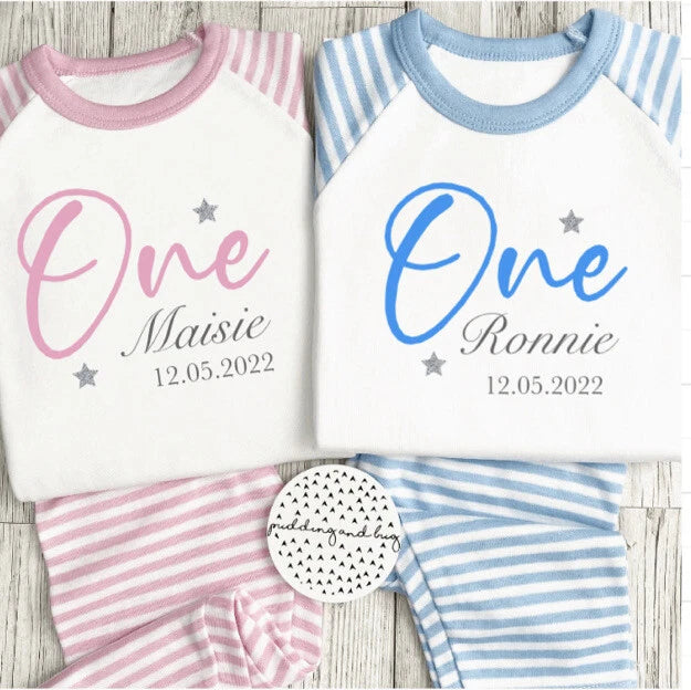 when i wake up i will be one birthday pyjamas girls boys personalised first pjs