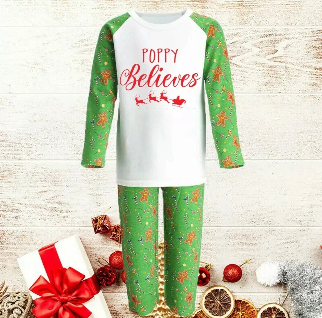 Personalised Christmas Pyjamas PJs Set  Eve Xmas Kids Children's