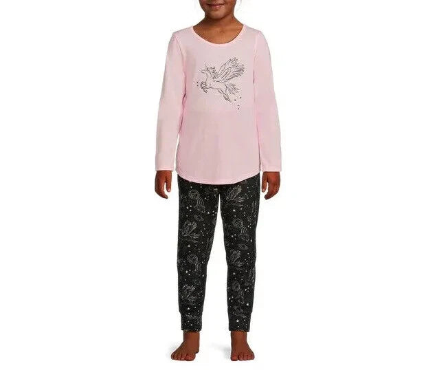Wonder Nation Girls Long Sleeve Top and Joggers Pajama Set 2-Piece Size M NEW