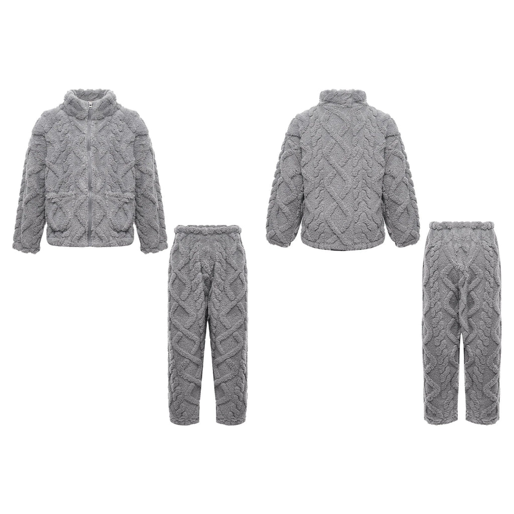 Unisex Kids Outfit Homewear Set Tops With Pants Pajamas Long Sleeve Loungewear