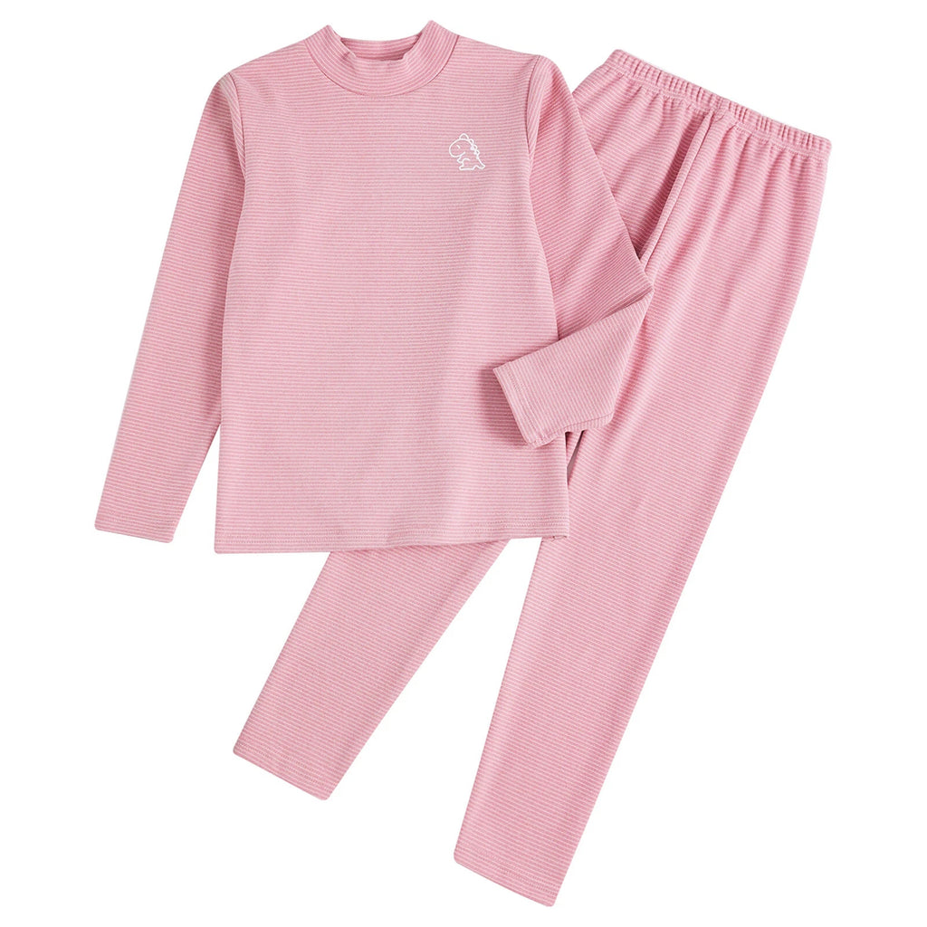 Kids Boys Girls Thermals Sets Pajamas T-shirt And Tights Suit Warm Active Home