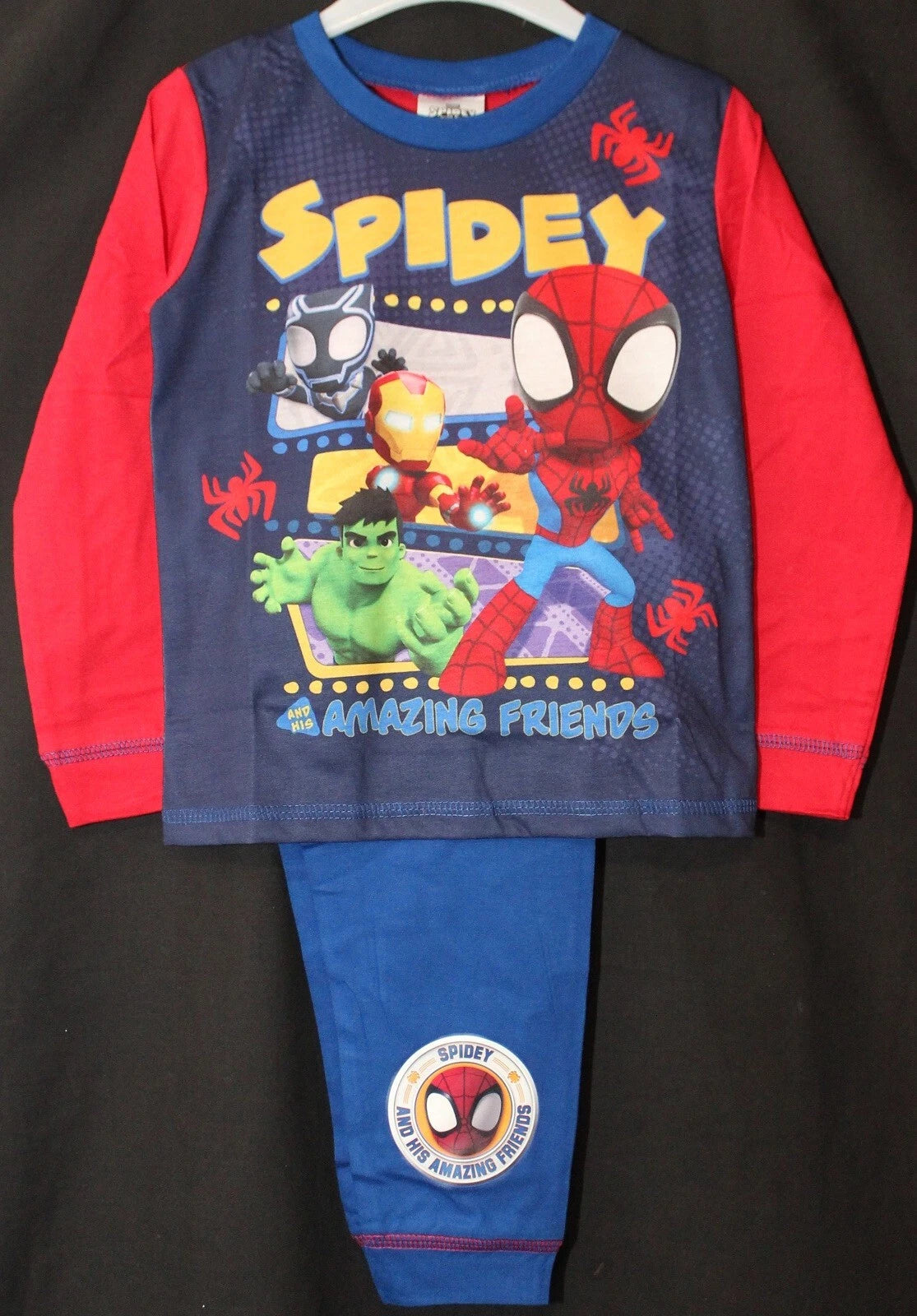SPIDER-MAN Boy's Pyjamas/ Red & Blue SPIDEY PJs Sizes 1.5-5 Years