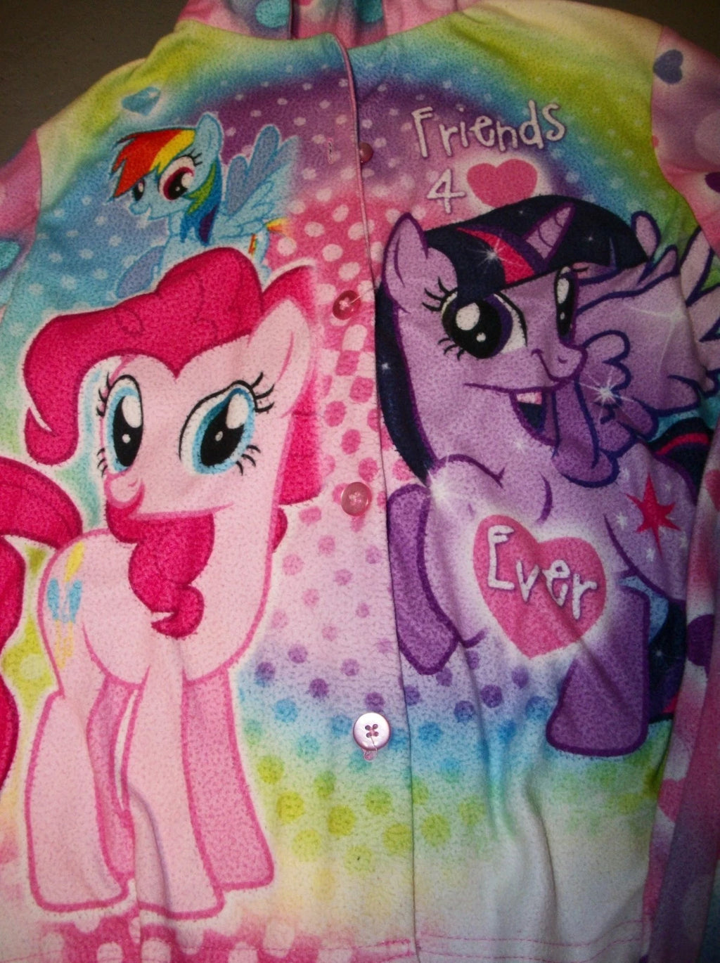MY LITTLE PONY RAINBOW HEARTS 2 PC FLANNEL FLEECE PAJAMA PJ SET GIRLS SZ L 10 12