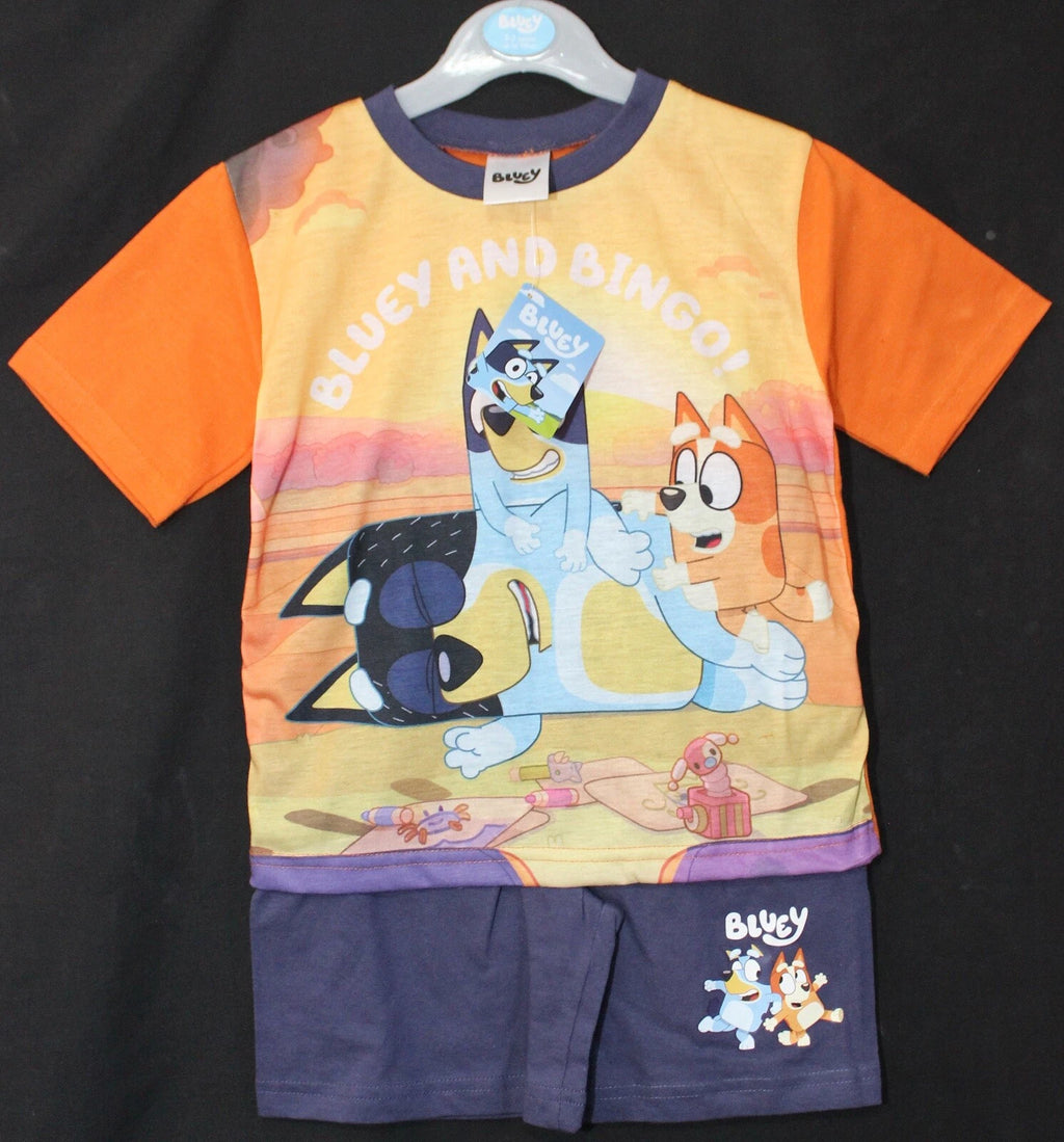 BLUEY Boy's Short Pyjamas /BLUEY & BINGO Summer/ Shorty PJs Sizes 1.5-5 years