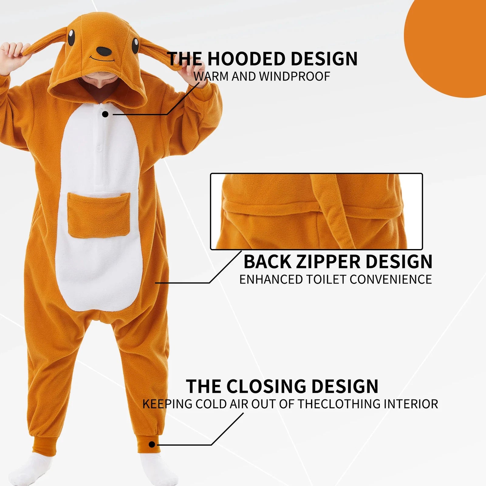 Kids Kangaroo Soft One-piece Pajamas Halloween Christmas Cute Cosplay Costumes