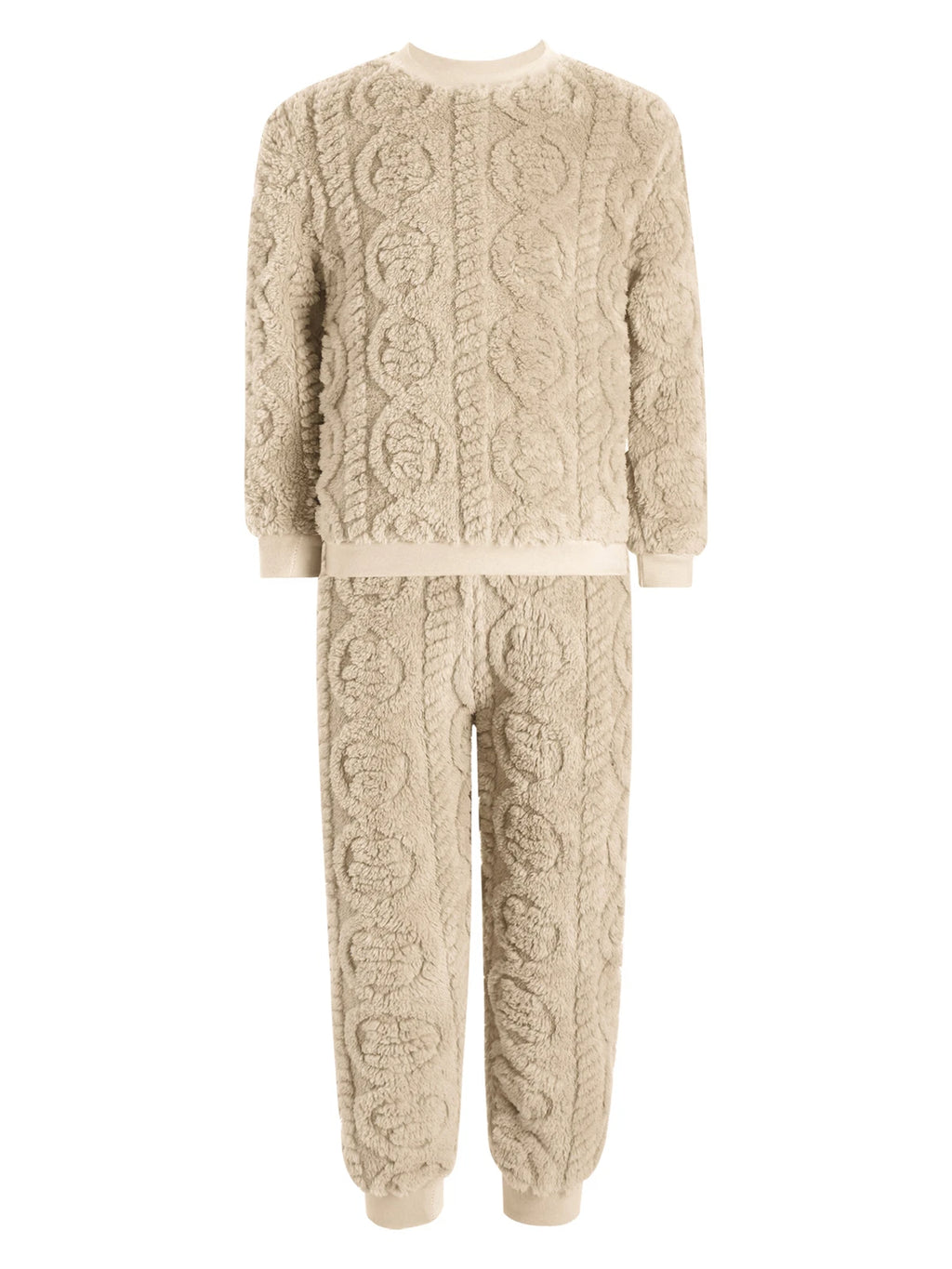 Kids Set Warm Pajamas Stand Collar Sleepwear Long Sleeve Nightwear Sleep Fancy