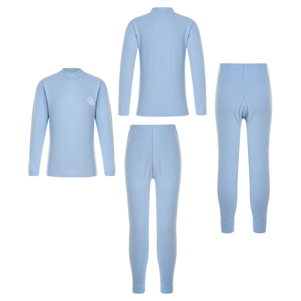 Kids Boys Girls Thermals Sets Pajamas T-shirt And Tights Suit Warm Active Home