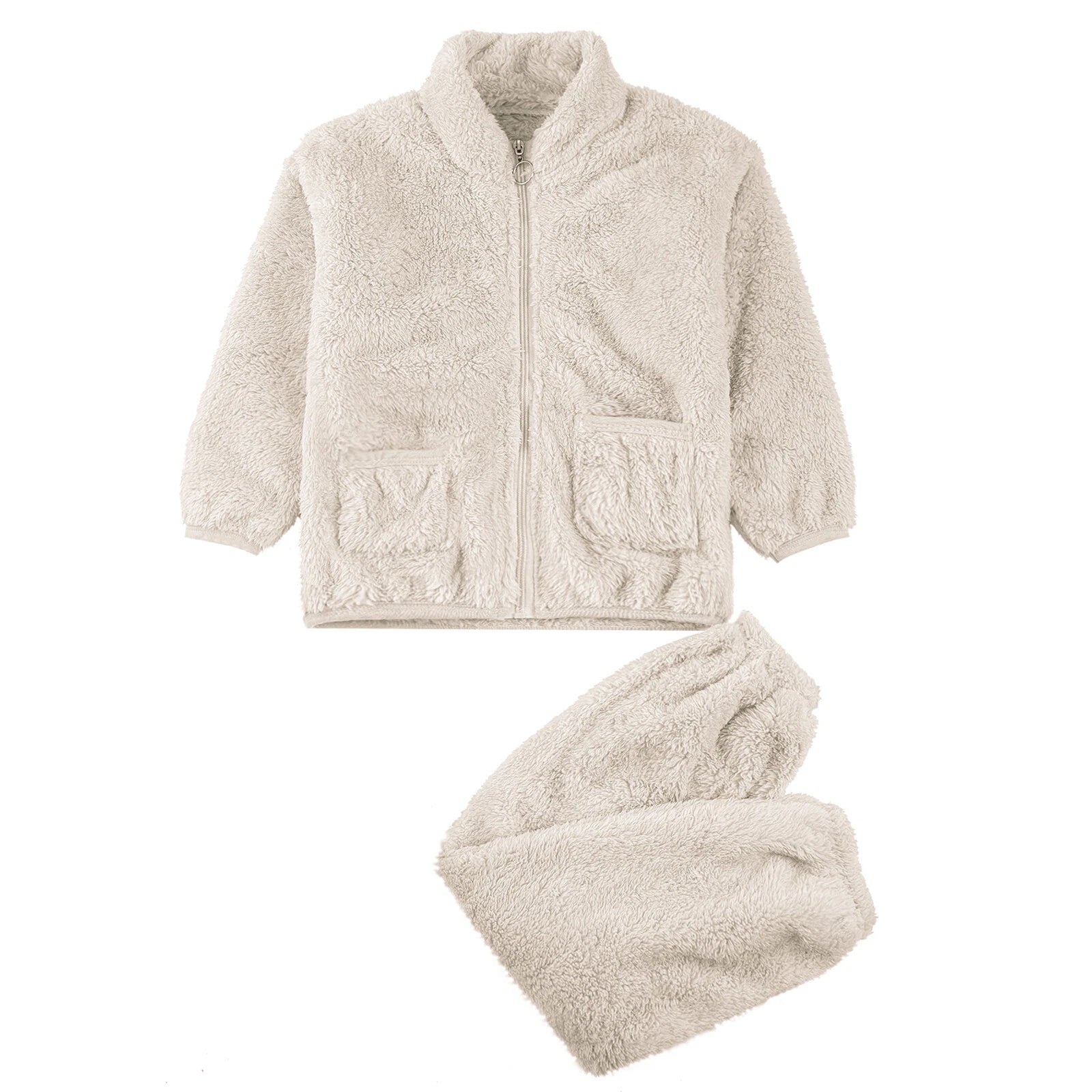 Kids Boys Girls Outfits Warm Homewear Flannel Pajama Set Clothing Sleepwear