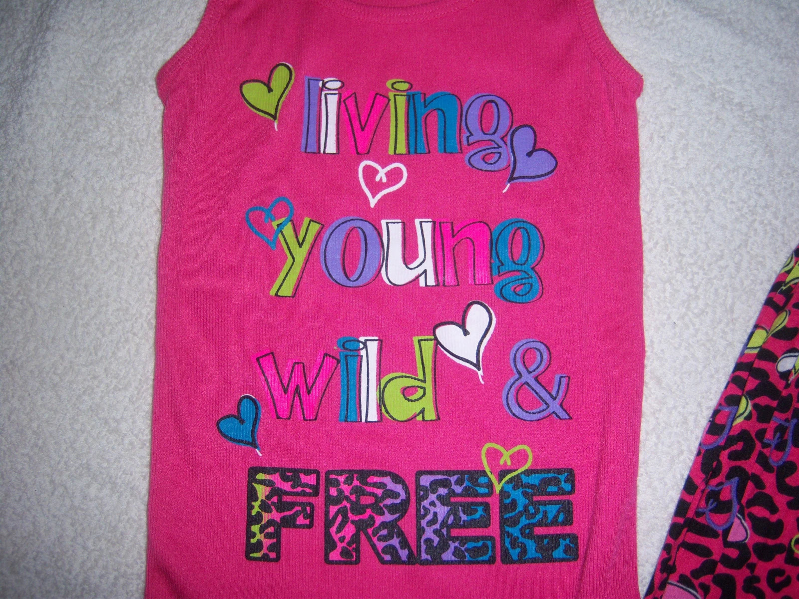 Girl Thing Brand 3 Piece PJ Pink Purple Shorts Pants Tops Set Size XS(4/5) NEW