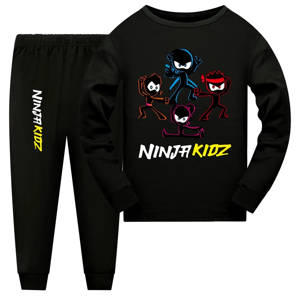 110-170 Ninja Kids Ninja Kids Kids Long Sleeve Trousers Pajamas Suit HighQuality