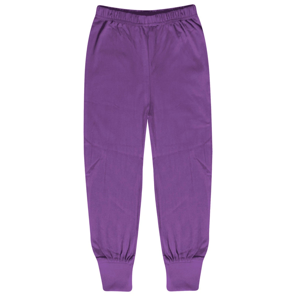 Kids Girls Lilac Color Contrast Pjs Plain Stylish Pyjamas Set New Age 2-13 Years
