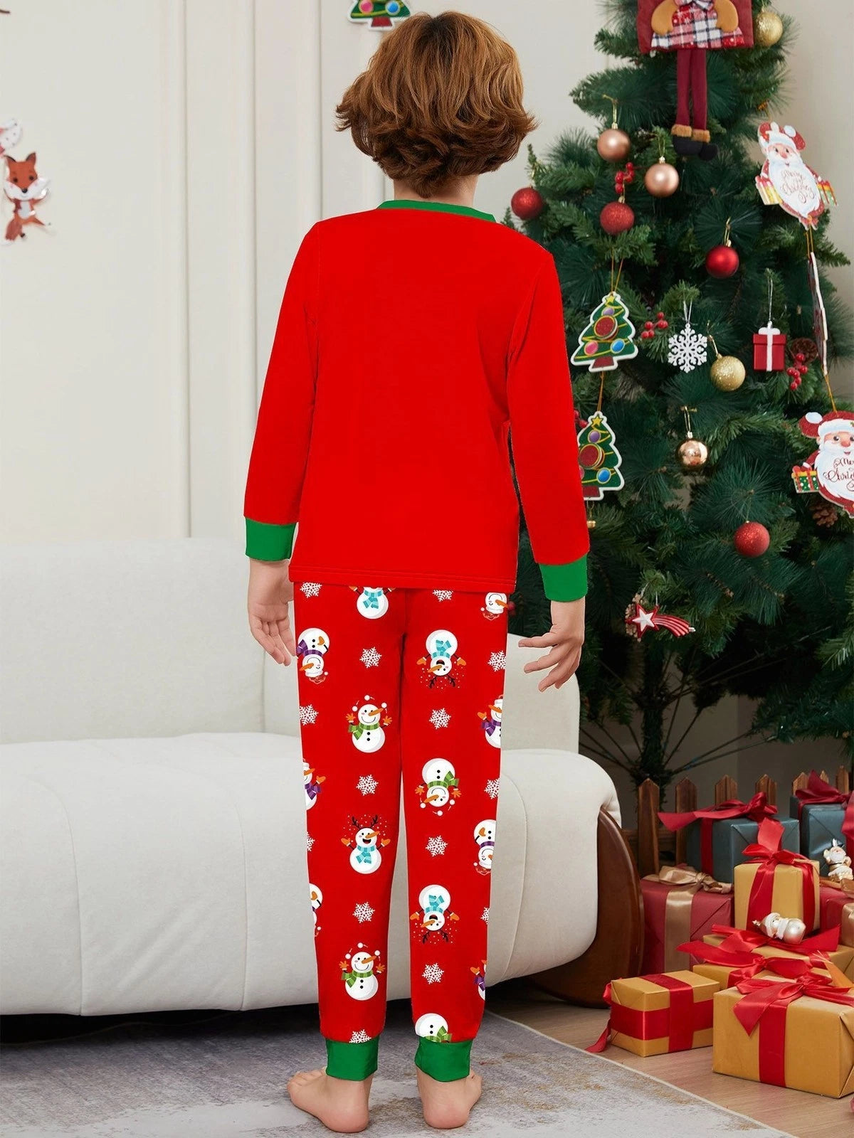 Family Matching Christmas Snowman Pyjamas Adult Kids Xmas Nightwear Pjs Set