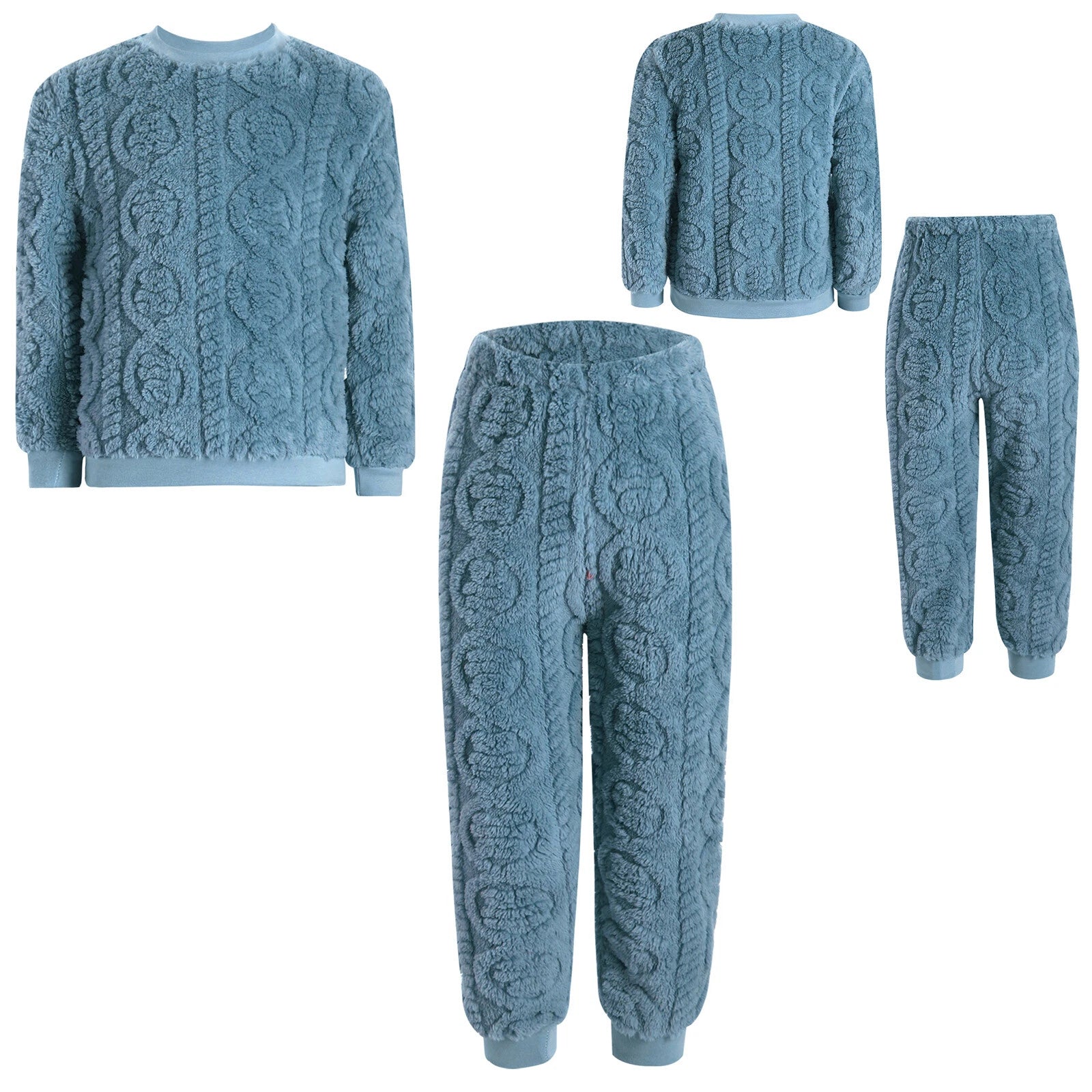 Kids Set Warm Pajamas Stand Collar Sleepwear Long Sleeve Nightwear Sleep Fancy