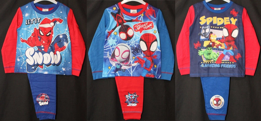 SPIDER-MAN Boy's Pyjamas/ Red & Blue SPIDEY PJs Sizes 1.5-5 Years