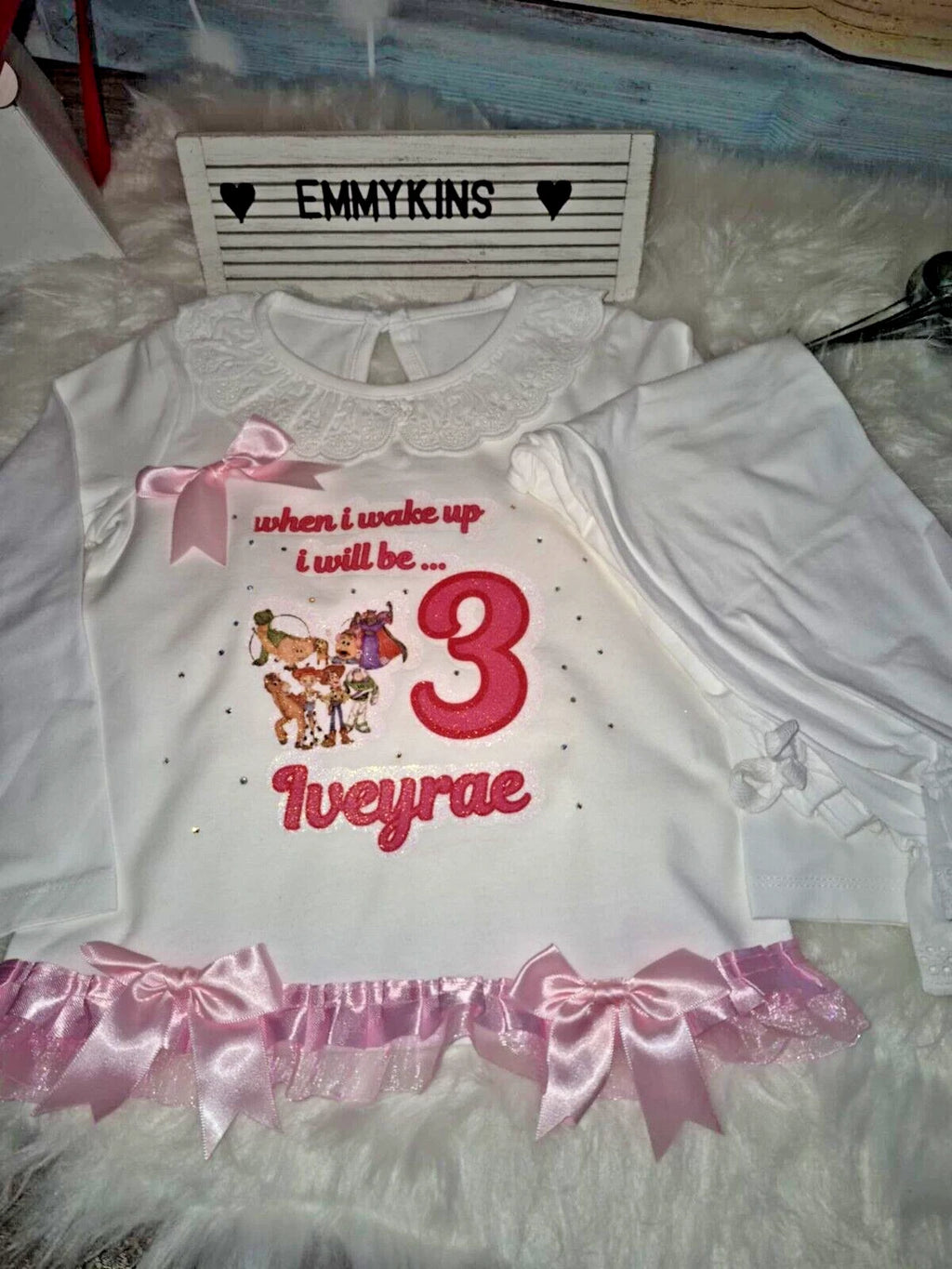 Personalised Birthday Pyjamas Girls When I Wake Up I Will Be  frilly and bows