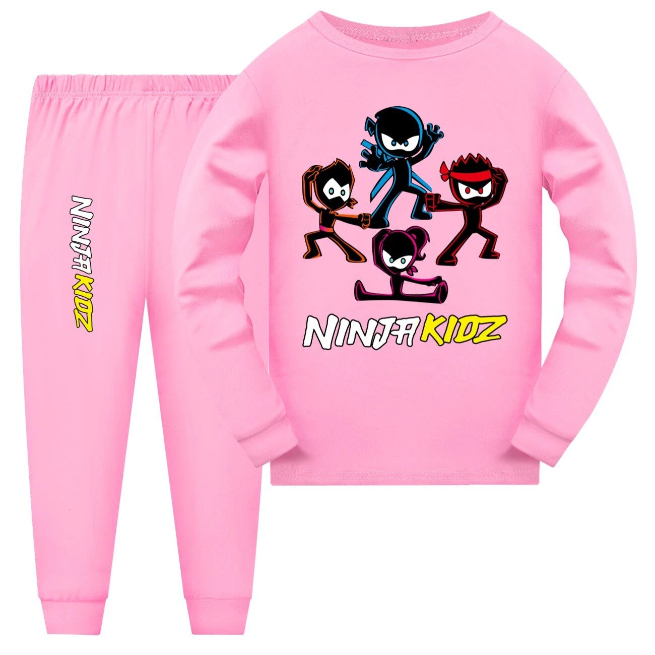 110-170 Ninja Kids Ninja Kids Kids Long Sleeve Trousers Pajamas Suit HighQuality
