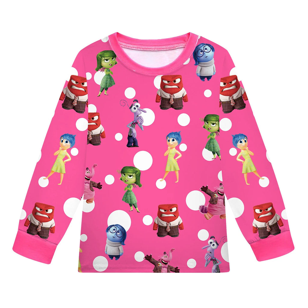 Kids Inside Out 2 Pajamas 2pcs Cartoon Long-sleeved Pyjamas Long Pyjama Pant Set