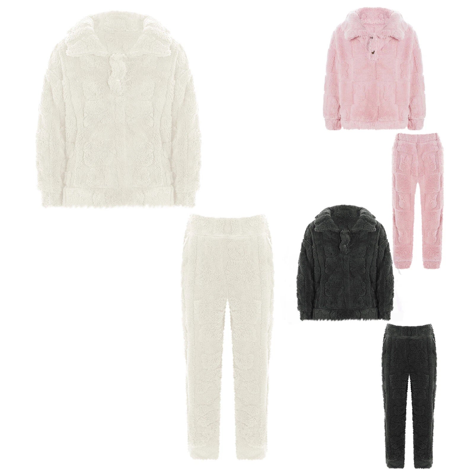 Kids Sleepwear Thicken Set Warm Pajamas Sleeping Sleepsuit Fleece 2pcs Casual