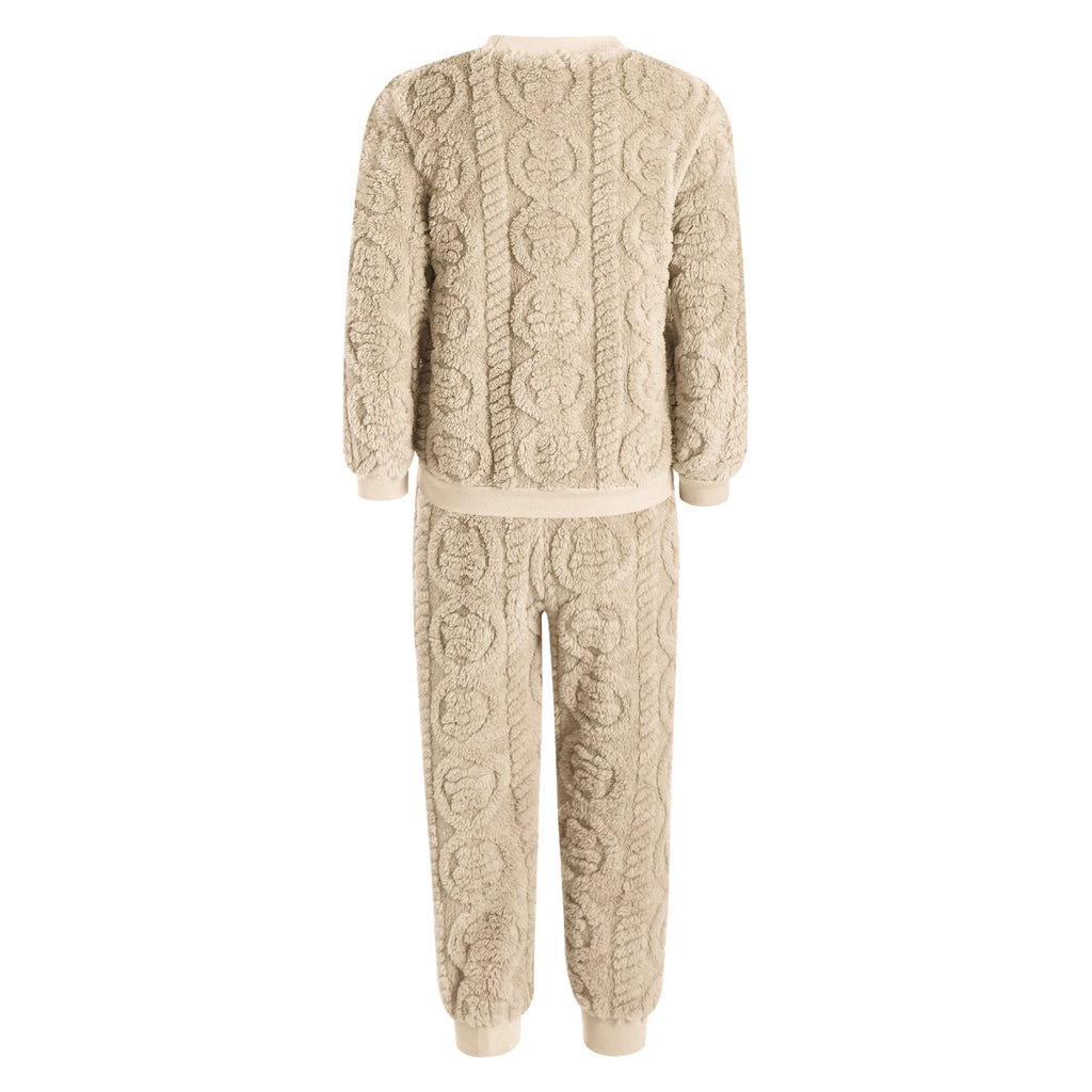 Kids Set Warm Pajamas Stand Collar Sleepwear Long Sleeve Nightwear Sleep Fancy