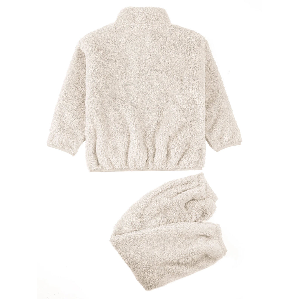 Kids Boys Girls Pajama Set Warm Homewear Flannel Outfits Pants Loungewear Tops