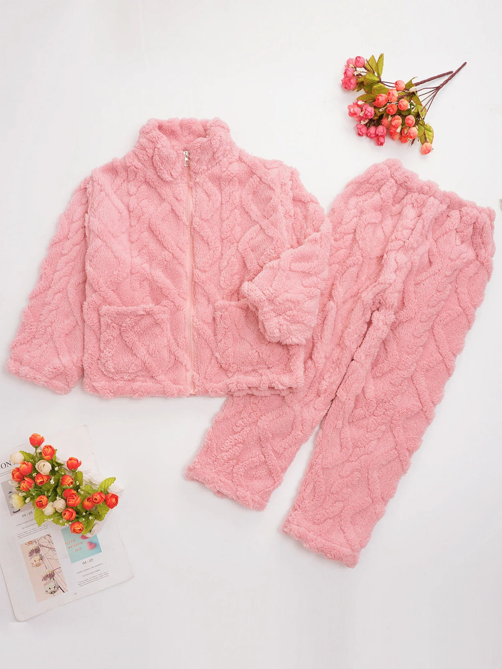 Unisex Kids Outfit Homewear Set Tops With Pants Pajamas Long Sleeve Loungewear