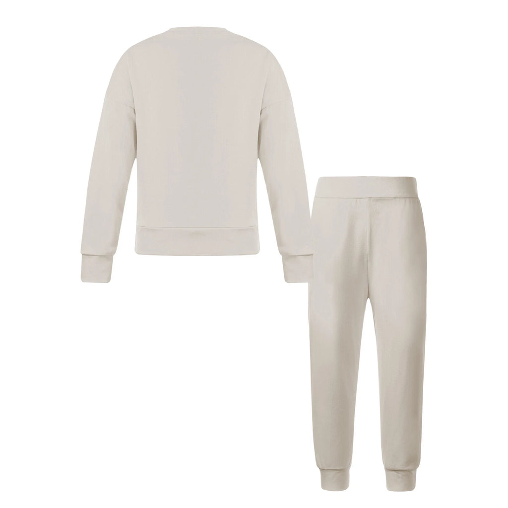 Kids Pajamas Set Flannel Sleepwear Bear Tops Pullover with Plush Pants Trousers