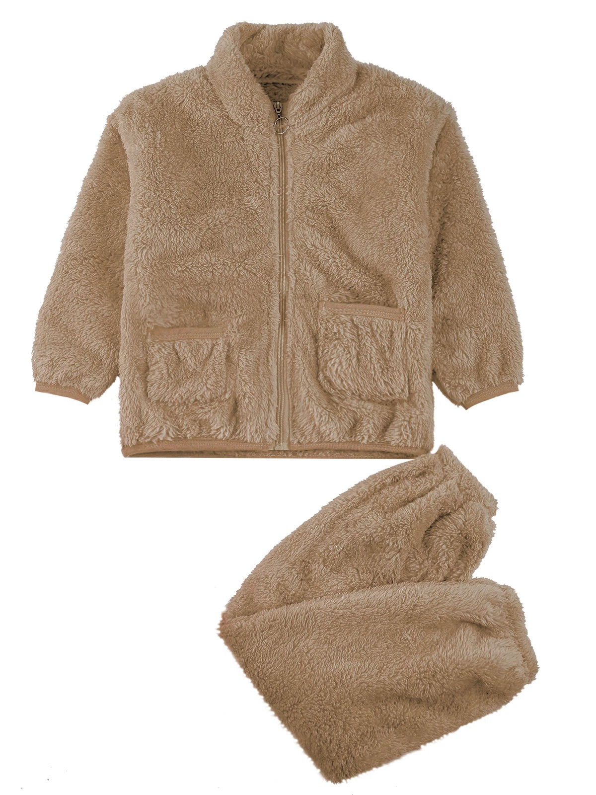 Kids Boys Girls Outfits Warm Homewear Flannel Pajama Set Clothing Sleepwear