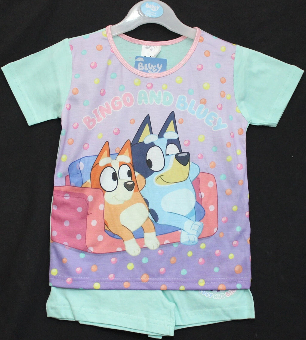 BLUEY Girl's Short Pyjamas / Shorty/Summer PJs Sizes 18 Months-5 Years