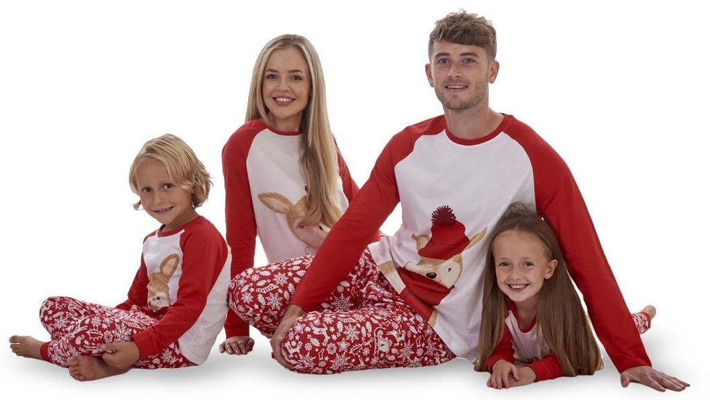 Christmas Family Matching Pyjamas XMAS Adult Kids Nightwear PJS 100% Cotton UK