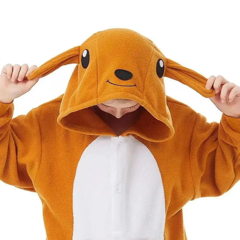 Kids Kangaroo Soft One-piece Pajamas Halloween Christmas Cute Cosplay Costumes