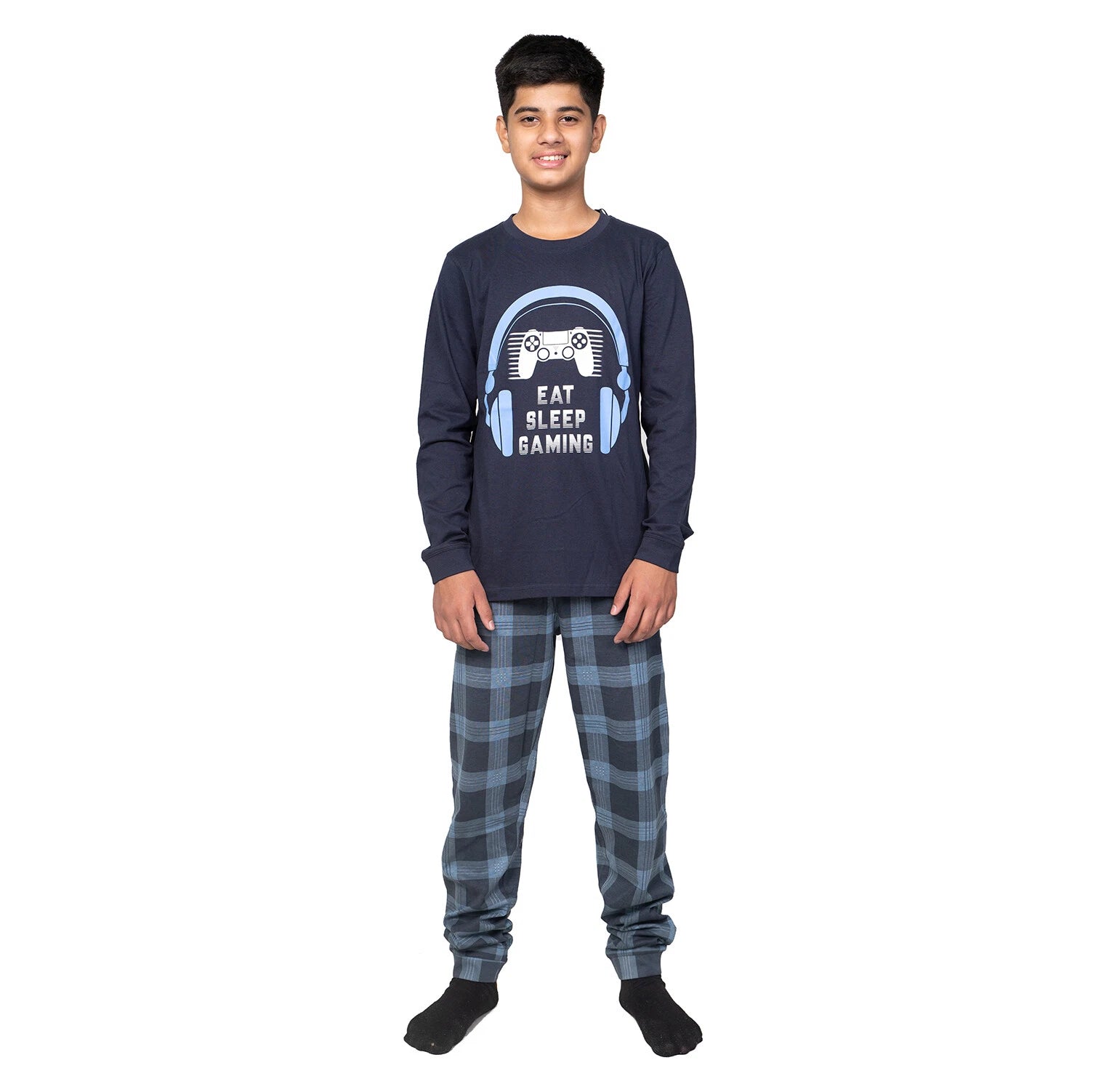 Kids Unisex Boys Girls Long Camo Cotton Gamer Gaming Pyjamas PJ Sets 5-13 Years