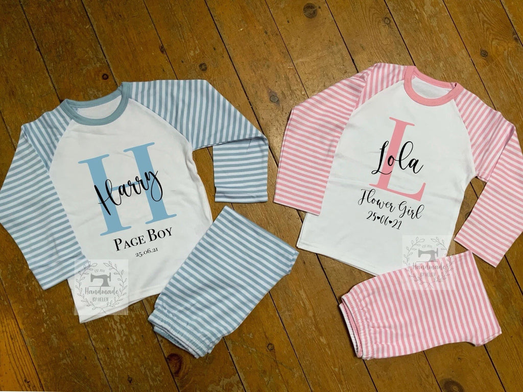 Personalised Children's Kids Flower girl Page Boy Pyjamas - Flower Girl Page Boy