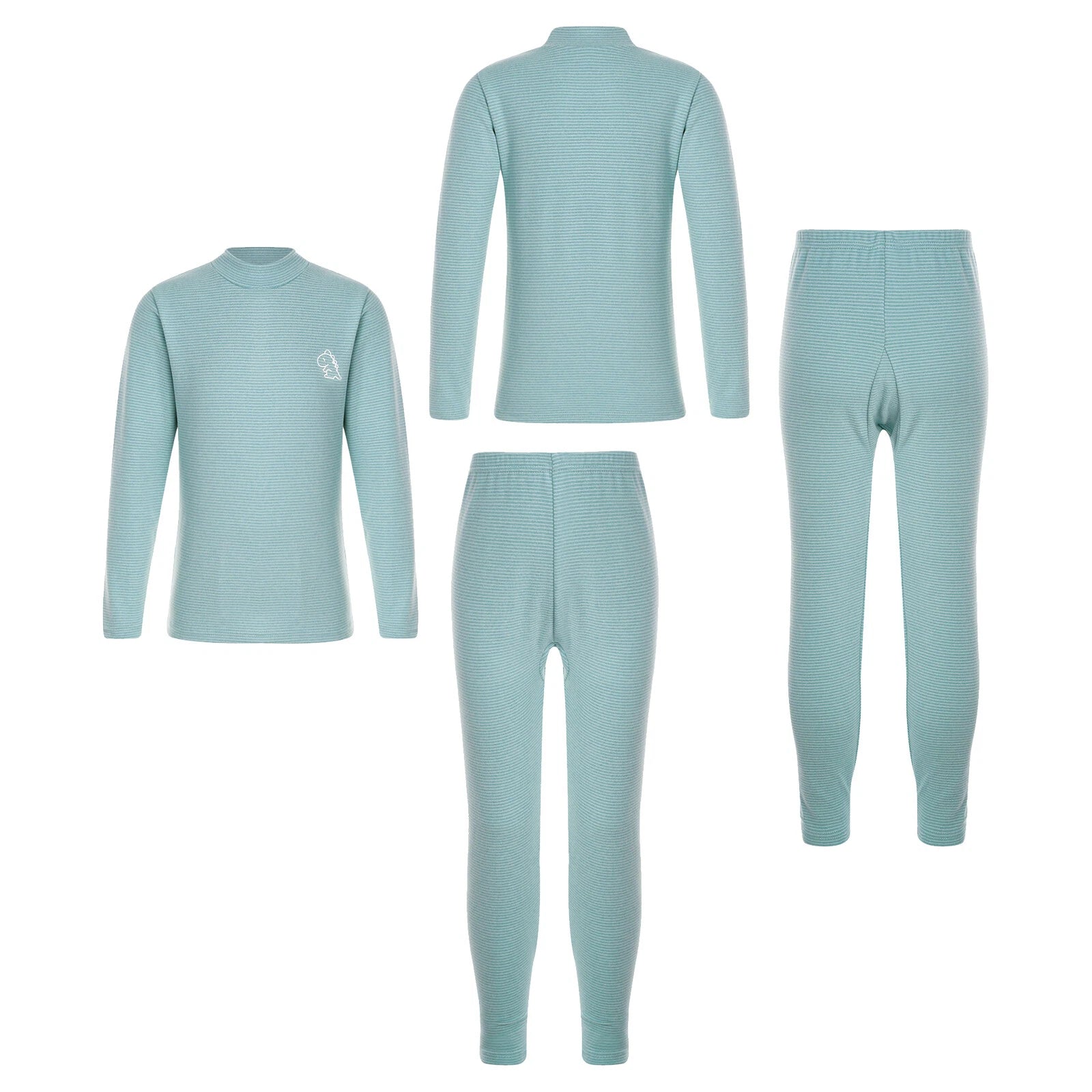 Kids Boys Girls Thermals Sets Pajamas T-shirt And Tights Suit Warm Active Home