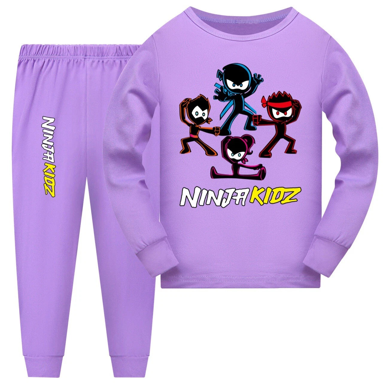 110-170 Ninja Kids Ninja Kids Kids Long Sleeve Trousers Pajamas Suit HighQuality