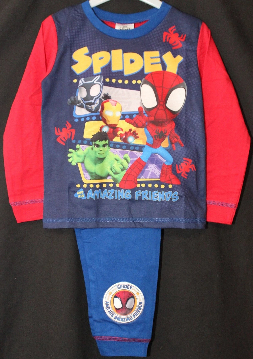 SPIDER-MAN Boy's Pyjamas/ Red & Blue SPIDEY PJs Sizes 1.5-5 Years