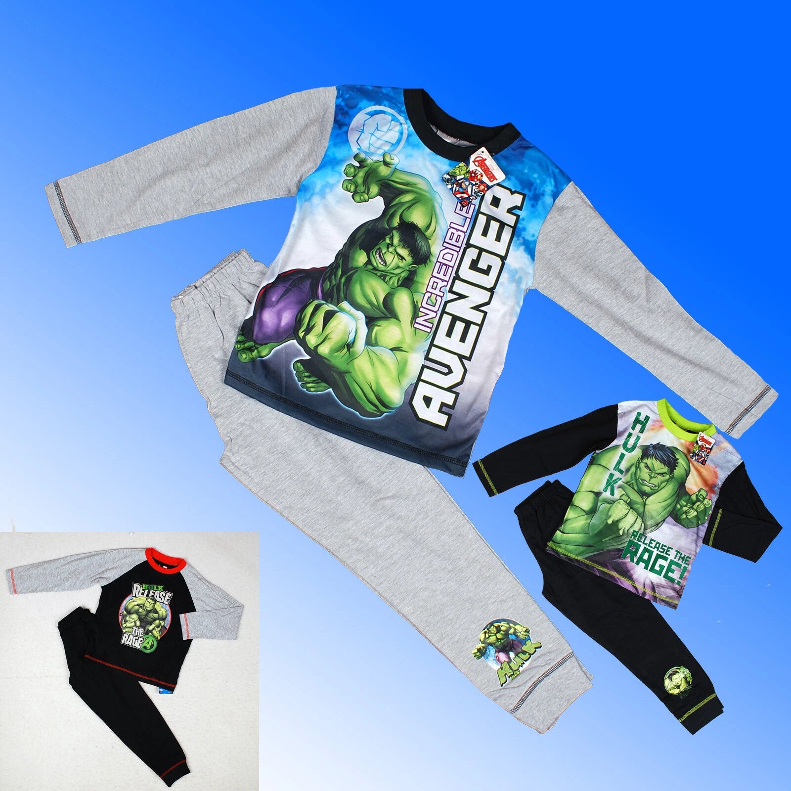 Boys Official Marvel Hulk Avengers Pyjamas Age 4-10 Years